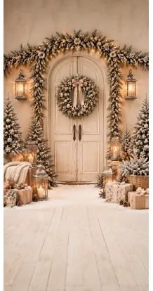 Cream Christmas Door