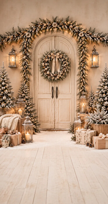 Cream Christmas Door