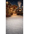 Fond photo Noël — Gare & train de Noël