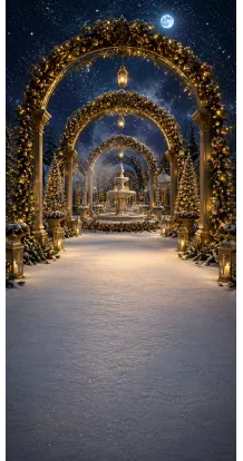 Fond photo Noël — Palais de glace féerique