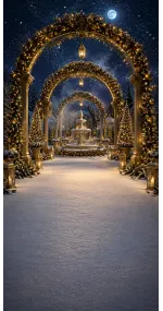 Fond photo Noël — Palais de glace féerique