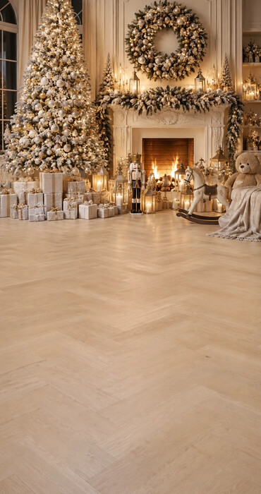 Fond photo Noël — Salon blanc & or luxueux