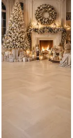Fond photo Noël — Salon blanc & or luxueux
