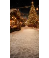 Fond photo Noël — Marché de Noël illuminé