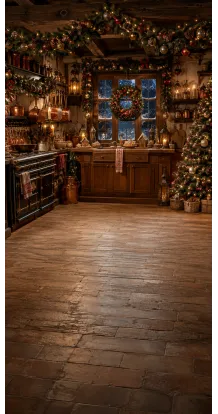 Fond photo Noël — Cuisine de campagne de Noël