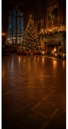 Fond photo Noël — Salon bourgeois & tableaux