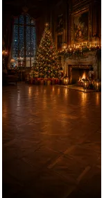 Fond photo Noël — Salon bourgeois & tableaux
