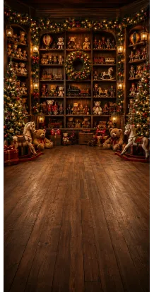Fond photo Noël — Magasin de jouets vintage