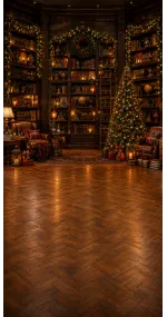 Fond photo Noël — Bibliothèque & rayonnages
