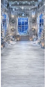 Fond photo Noël — Cabane hivernale givrée