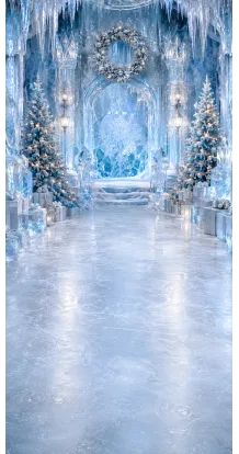 Fond photo Noël — Palais de glace scintillant