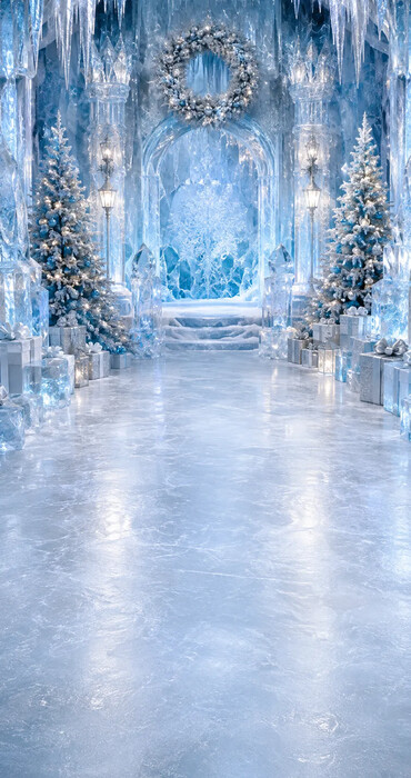 Fond photo Noël — Palais de glace scintillant