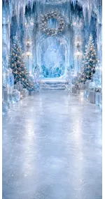 Fond photo Noël — Palais de glace scintillant