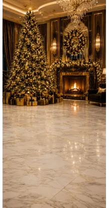 Christmas photo backdrop Golden Art Deco lounge