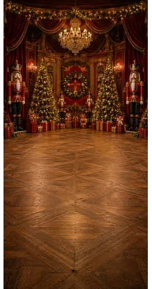 Christmas photo backdrop Christmas theatre in glittering gold