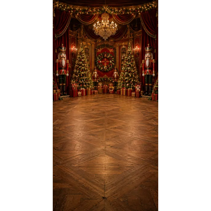 Christmas photo backdrop Christmas theatre in glittering gold