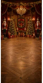Christmas photo backdrop Christmas theatre in glittering gold