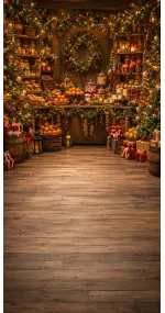 Christmas photo backdrop Cosy rustic market