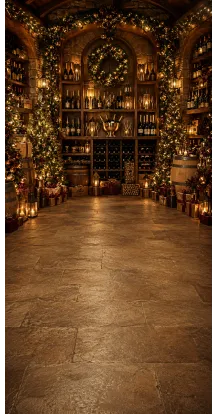 Christmas photo backdrop Christmas champagne cellar