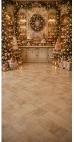 Christmas photo backdrop Enchanted tea room