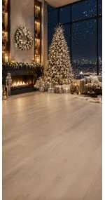 Christmas photo backdrop Luxurious lounge with a night view