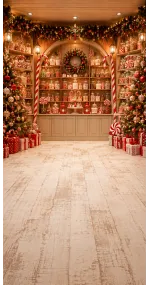 Christmas photo backdrop Magical candy shop