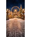 Christmas photo backdrop Snowy Christmas market