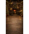 Christmas photo backdrop Santa's toy workshop