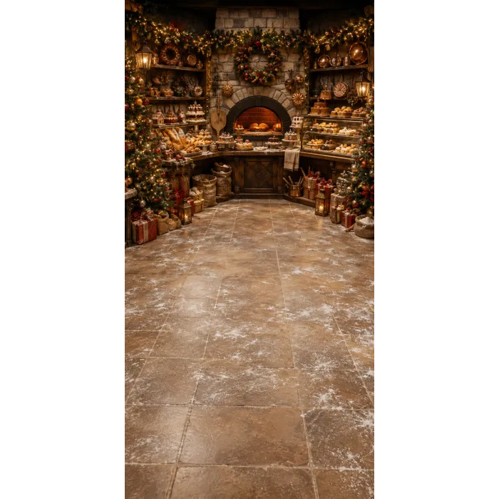 Christmas photo backdrop Festive bakery