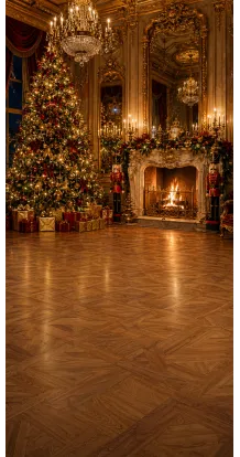 Christmas photo backdrop Sumptuous baroque lounge