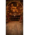 Christmas photo backdrop Cosy candle workshop