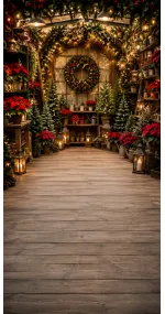 Christmas photo backdrop Rustic Christmas garden centre