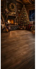 Christmas photo backdrop Rustic Swiss chalet