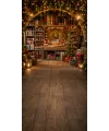 Christmas photo backdrop Cosy gift-wrapping workshop