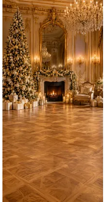 Christmas photo backdrop Magical baroque lounge