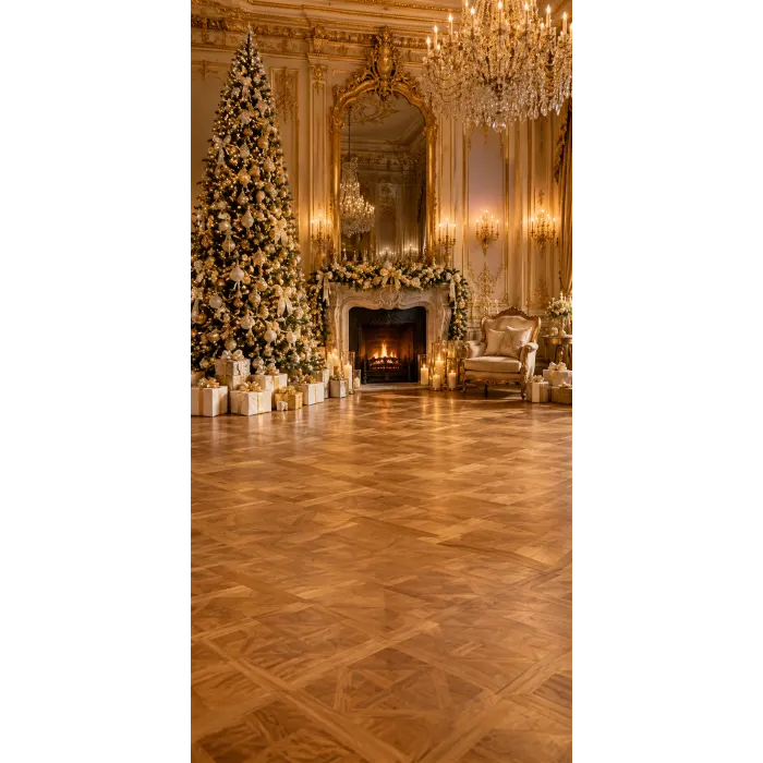 Christmas photo backdrop Magical baroque lounge