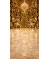 Christmas photo backdrop Golden palace with a grand tree