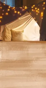 Sleeping in tipi