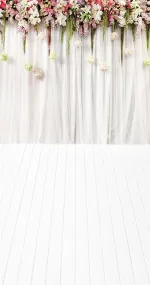 Curtain & flowers