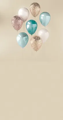 Glossy turquoise balloons
